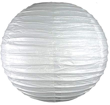 EinsSein 1x Lanterne di Carta 35cm Bianco Lanterna Bianca Bianche lampade lampadario Lampada Cinesi economiche Candele tonde lanternine Fini Palle Carta di Riso calata Rotonda lampadari lanyerna