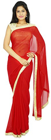 IBA Indianbeautifulart Parti Traditionnel Indien Porter Sari Designer Georgette Wedding Saree