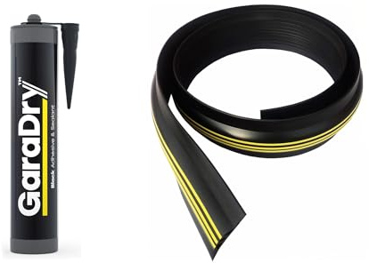 1” High Garage Door Threshold Seal Kit 10'3 Length | Flexible PVC | Complete Kit Includes 1 Adhesive | GaraDry