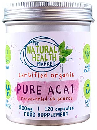 Pure Organic Acai Berry 500mg Capsules by The Natural Health Market • Certified Organic by The Soil Association • Vegan Capsules • Acai Berries Harvested in Brasil (120 Capsules)