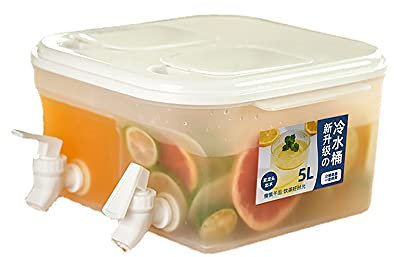 Duendhd Grande armadietto di raffreddamento con rubinetto, 5 l, bottiglia per limonate, bollitore per di raffreddamento