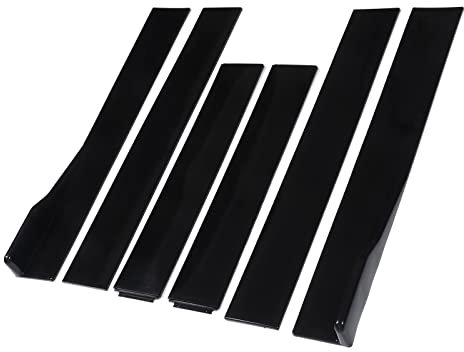 Asixxsix Auto Seitenschweller, 2.2m Universal Schwarz Seitenschweller ABS Schutz Erweiterung Rocker Splitter mit 6 Seitenschweller und 26 Befestigungsschrauben