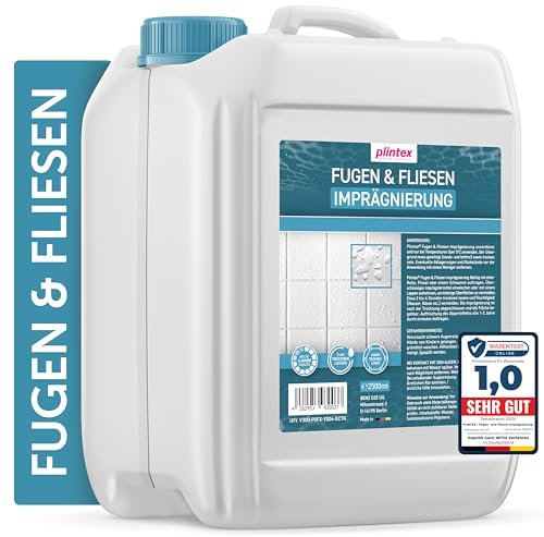 PLINTEX® Dusche & Bad-Dicht 2,5L - Fugen- und Fliesen Imprägnierung für Dusche & Bad - Langanhaltende Fliesen Versiegelung mit Lotuseffekt gegen Kalk & Schmutz - Transparent & Geruchsneutral