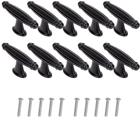 ONEBO Poignee de Meuble Vintage,Poignée de Traction Laiton Antique Meubles,Boutons Avec Vis,pour Meubles de Cuisine Armoire Tiroir Commode Porte (Poignée de porte-D10)