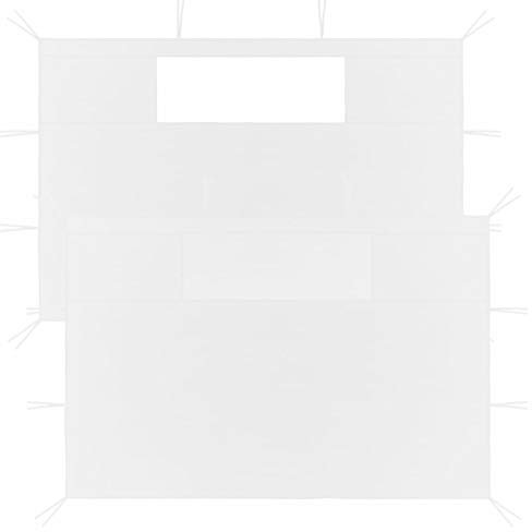 Iiaky Pavillon-Seitenwände mit Fenstern 2 STK. Weiß Terrassenbeschattung Pergola Freistehend - 3070428