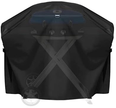 Grillabdeckung für Napoleon TravelQ 285X Scherenwagen, robuste und wasserdichte BBQ Grillabdeckung für Napoleon Grillzubehör, Schwarz