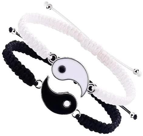 Tied By Love Best Friend Couple Matching Yin Yang Adjustable Cord Bracelets For Friends Girlfriend Boyfriend Partner Couples For Birthday Anniversary Valentine's Day