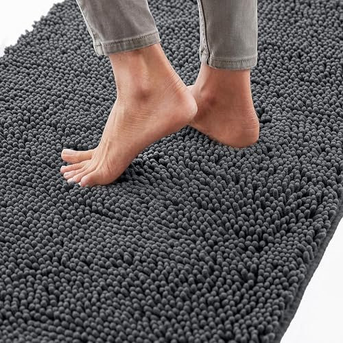 TC0XHD Badezimmerteppich rutschfeste Badematte Waschbar Badteppich Weich Badvorleger Saugfähige Duschvorleger für Badezimmer (Chenille, 40 * 60CM)