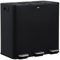 CASABEL Poubelle Tri Sélectif 3x20L, Acier Inox Noir, Poubelle 60L Cuisine Recyclage Rectangulaire à Pédales, Anti Traces, Anti Odeurs, Systèmes de Tri des Déchets, Poubelle Tri Selectif 3 Bacs