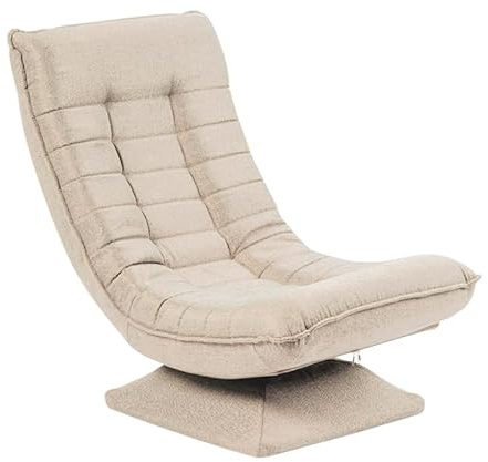 HYGRAD BUILT TO SURVIVE Swivel Armchair Chair, 5-Fold Adjustable Lazy High Lounge, Folding Swing Chair 360-Degree Rotatable With Adjustable Backrest, Lounger For Home & Living Room (Cream)