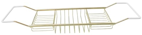 FIXOSHEE Estante Bañera Extensible Antideslizante Acero Inoxidable Soporte Ajustable para Revistas y Copas Compatible Mayoría De Baños