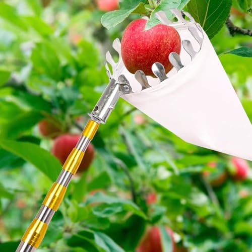 Utdragbar äppelplockare med korg, lätt och bärbar fruktplockare för mango, aprikoser, citroner och apelsiner, lätt att montera och förvara