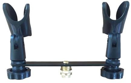 Colcolo Dobles para Micrófonos, Soporte Micrófono, Pie de Microfono, Accesorio para Grabación en Estudio, Soporte Resistente, Micrófono con Abrazadera, Estable, Negro, Ángulo Ajustable
