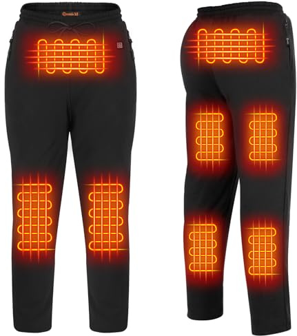 FERNIDA Thickened Heated Pants for Women Men USB Heated Pants 8 Heating Zones, Battery Not Included, Medium Black