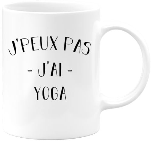 quotedazur - Mug Je Peux Pas J'ai Yoga - Blanc/Céramique
