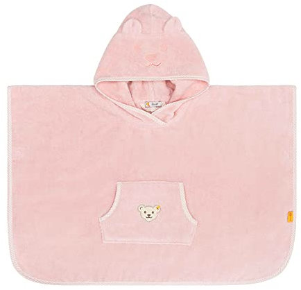 Steiff Unisex Kinder Mini Basic Bade Poncho, Silver PINK, One Size