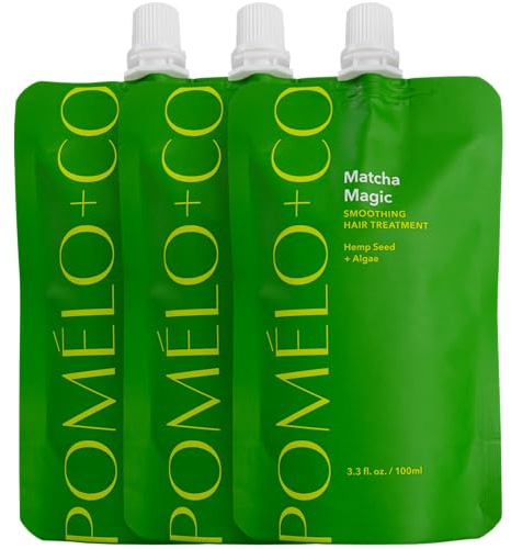 Pomélo+Co. Matcha Magic Haarmaske (3er-Set) – pflegende und beruhigende Maske mit der Kraft des grünen Tees – Spa-inspirierte Haarpflege für alle Haartypen