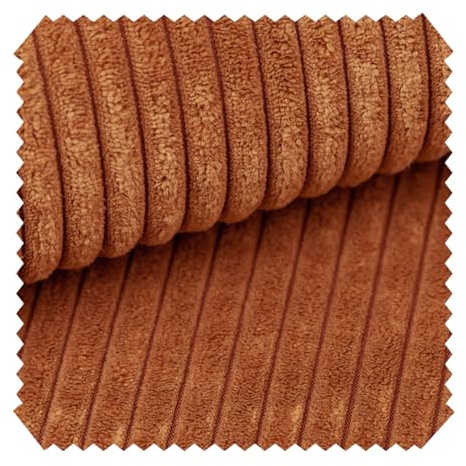 novely® PORTO - Polsterstoff in Breitcord-Optik - Ultraweicher Möbelstoff - Pflegeleichte Meterware 1 lfm | Farbe: 40 Orange