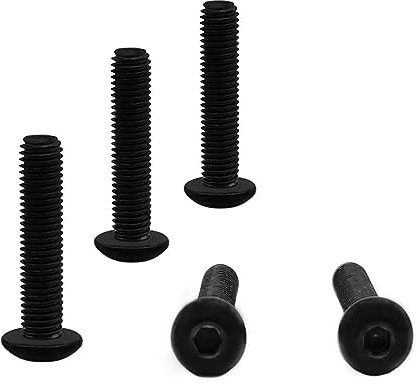 RISON-Titanium Knopfschraube M2x16mm, GR2 Titanschrauben ISO7380, Innensechskant Halbrundschrauben, Schwarzer Linsenkopfschrauben mit Innensechskant, 10 Stück