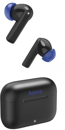 Hama Bluetooth Kopfhörer (kabellos, TWS-Kopfhörer, Active Noise Cancelling, Earbuds mit Ladestation, ENC, In-Ears, USB-C Schnellladen, Bluetooth-Headset, App-/Sprachsteuerung, Touch Control) schwarz