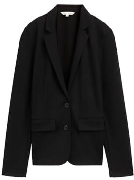 TOM TAILOR Damen Jersey Blazer mit Stretch-Anteil, 14482 - Deep Black, M