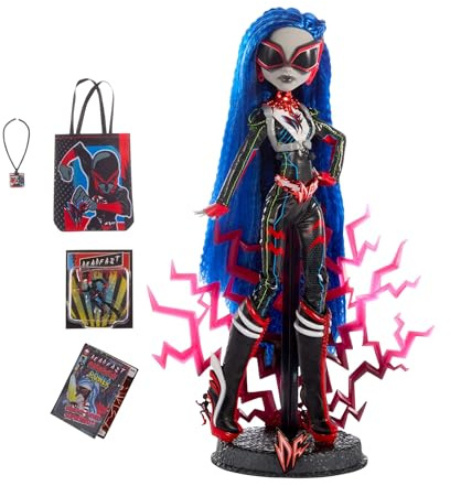 Monster High Deadfast Ghoulia Yelps SDCC 2024 Muñeca Exclusiva - Actualización técnica con Insignia Comic-con, Mini Figura y cómic