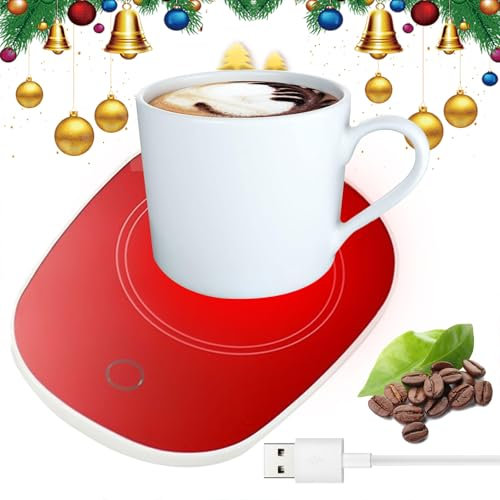 Scalda Tazza Usb,Scaldatazze Da Caffè,Usb Digitale 55 ℃ Scalda Bevande,Scalda Tazza Portatile,Scalda Tazze, Scalda Tazza Elettrico Intelligente Per Scrivania Da Ufficio,Tè caldo,succo,latte (Rosso)