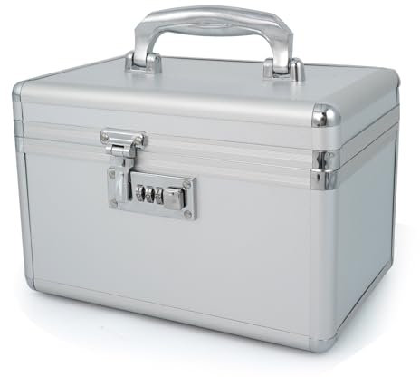 HEWEI WORKS Medication Lock Box, Lockable Medicine Storage, Empty First Aid, Medical Organizer, Safe lockbox for Home & Outdoor