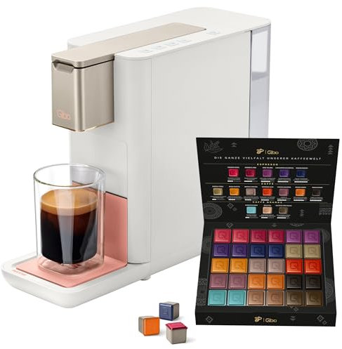 Tchibo Qbo ICONIC Pantone™ Premium Kapselmaschine inkl. 16 recyclebare Qbo Kapseln für Espresso, Caffè und Caffè Grande, kompaktes, innovatives Design, Muted Clay