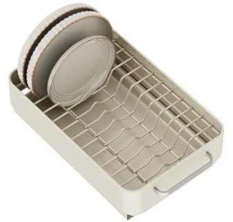 Pull Out Cabinet Organiser, Kitchen Cupboards Sink Dish Drainer Rack With Drip Tray, Pan Lid Holder With Draining Board Rack, Heavy D-uty Storage Slide Out Drawers Plate Rack for Cupboard, Living Room