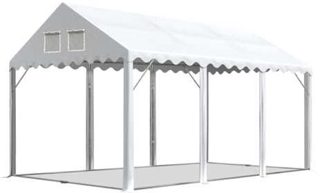 TOOLPORT Partyzelt Festzelt 3x6 m ohne Seitenteile XXL 2,6m Seitenhöhe -Zelt PVC Plane 800 N in weiß Wasserdicht