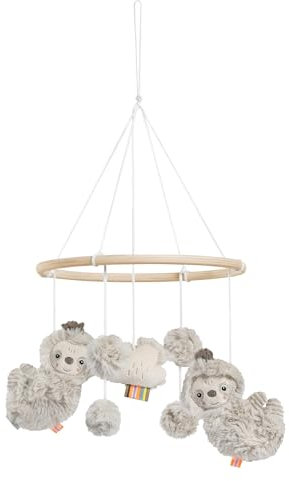 Fehn Holz-Mobile Faultier – Holz-Mobile mit niedlichen Stoff-Figuren – Einschlafhilfe zur Beruhigung & Beschäftigung – für Babys von 0-5 Monaten
