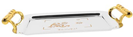 CIYODO Bandeja De Fruta De Acero Inoxidable Plato Para Servir Postre Bandeja De Tocador De Escritorio Joyas Para Cafetería o Salón