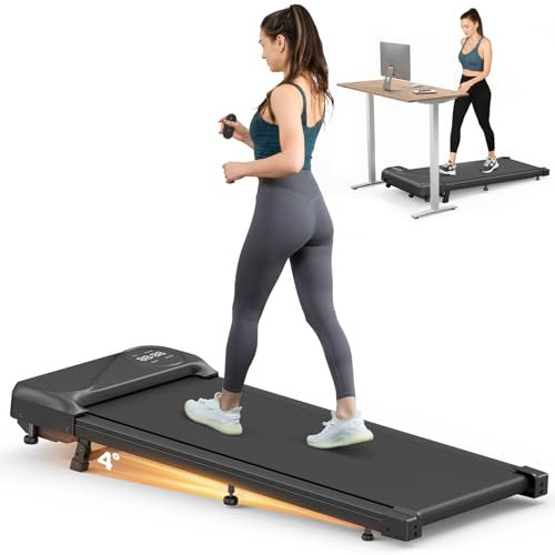 Walking Pad Laufband für Zuhause mit Manuelle Neigung, 1-6 km/h Treadmill for Home, 2.5 PS leise Walking Pad für Zuhause & Büro