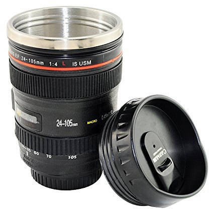 MUG Bouteille Isotherme Type Objectif Canon 24 105 Tasse Pot à Crayon Appareil Photo - ADAPTOUT Marque FRANÇAISE