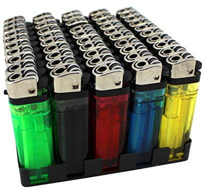 KKing 50 accendini usa e getta trasparenti