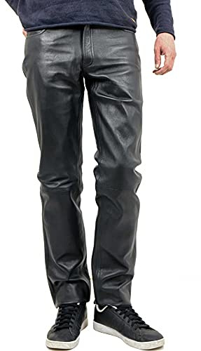 Maddox - Herren Lederhose Lammnappa schwarz Größe 48