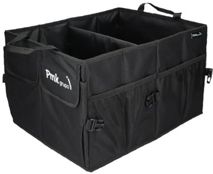 PMK GRUPO - Organizer per Bagagliaio | Contenitore Pieghevole Impermeabile e Regolabile | Organizzatore per Bagagli per Auto con Grande Capacità - Colore Nero - 1 Unità