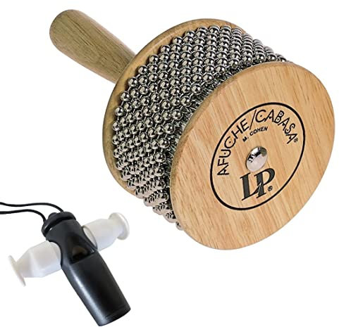 Latin Percussion LP234A Afuche Cabasa + keepdrum Samba-Pfeife