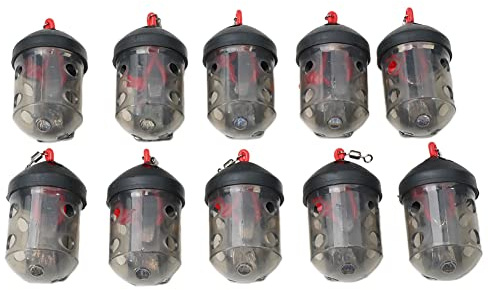 HpLive 1/10 Stück Schwimmkappe für Maden, Grundköder, Angelzubehör, Wels-Futterkorb, einfach zu befüllen