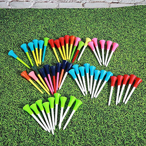 tee de Golf de Plástico, 50 Piezas, 83 Mm, Silicona Suave Colorida, Plástico Duradero, Doble Capa, Protección del Medio Ambiente, tee de Golf No Tóxico