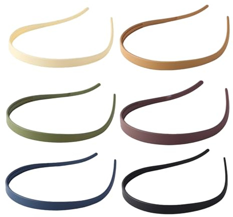 Paquete de 6 Diademas Fines para Mujer - Accesorios Simples y Antideslizantes para el Cabello, Ideal para Lavado de Cara