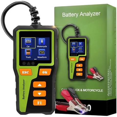 Tester della batteria 6V 12V 24V Automotive Charging Tester 100-2000 CCA Digital Battery Analyzer con schermo a colori da 2,36”, utilizzato per il generatore automobilistico del motociclo del camion