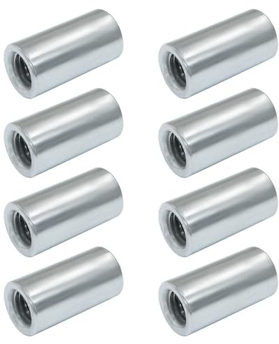 Zorveiio 5 Pcs M12 Coupling Nut, Stainless Steel Round Sleeve Stud Nut Threaded Hardware, Connecting Rod Nuts for Bracket, Camera Pan, Lamp Bracket， 35mm Height