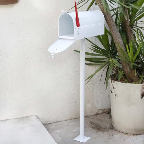Boîte de rangement de lettres de style américain haute résistante aux intempéries pour extérieur, couleur blanche, boîte aux lettres au sol pour maison de ville ou jardin
