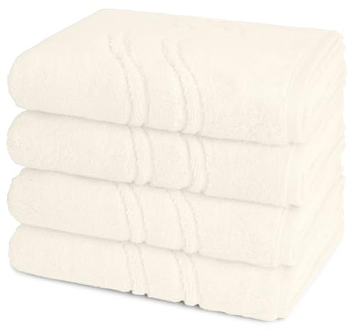 Ross - 4 teiliges Frottier-Set - Cashmere Feeling (4 X Handtuch im Set) - 520 g/m2 - Baumwolle - Walkfrottee - saugstark - weich und flauschig - Champagner