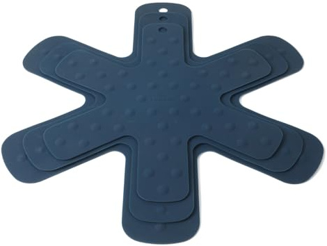 Calphalon Prime Trivet Set, 3-Piece Silicone Trivets, Pan Protectors, High-Heat Resistant Non-Slip Cookware Protectors for Countertop Protection and Cookware Stacking, Navy