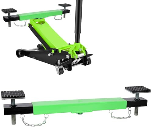 SRECELL Heavy-Duty Jack Crossbeam Adapter, Adjustable Axle Crossarm for Floor Jack, 29.5–41.7 in Lifting Support Bar with Rubber Pads, 4,400 lb Capacity Dual Lift Jack Support for Garage & Workshop