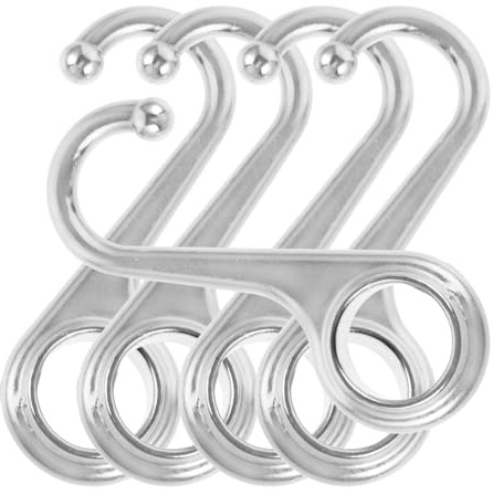 VICASKY Lot de 5 Crochets Métalliques Multifonction en Alliage de Zinc et Fer, Finition Argentée, Crochets en S Cuisine et Salle de Bain, Porte-manteau Suspendu Antidérapant pour