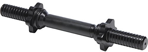 GORILLA SPORTS® Barra Manubri - Lunghezza 35cm o 42cm, 30mm, Chiusure a Stella/Molla, Acciaio Cromato, Argento/Nero - Bilanciere Manubrio, Barre Pesi, Sollevamento, Palestra Casa, Allenamento, Fitness